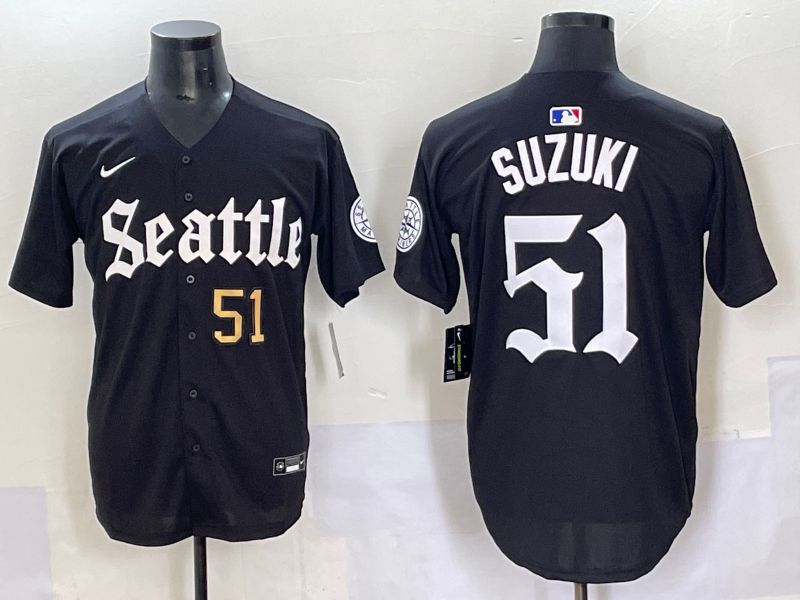 Men 2025 Seattle Mariners #51 Suzuki Five generations Joint Name Nike MLB Jersey style 6
